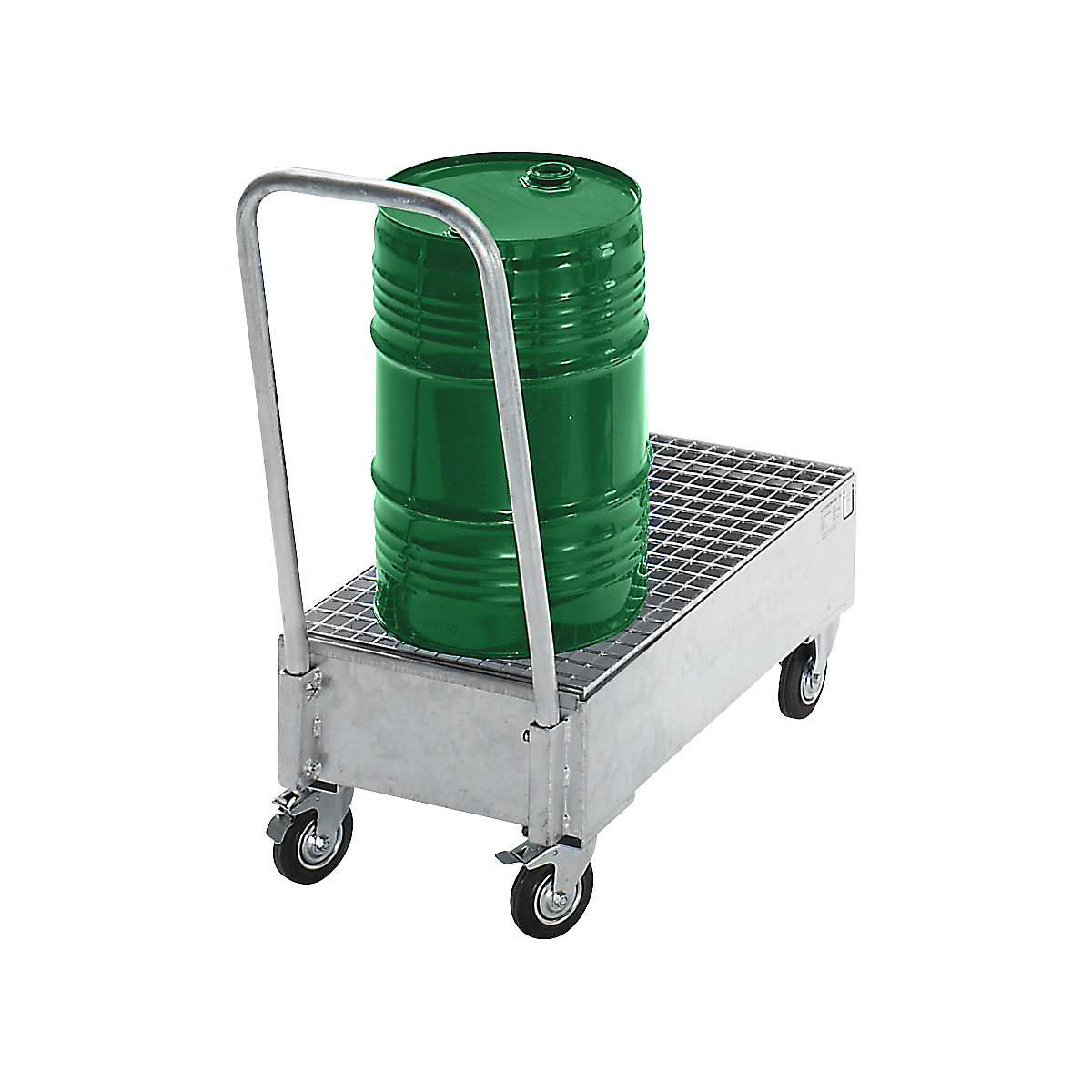 Fahrbare Auffangwanne aus Stahlblech, stehende Fässer eurokraft basic (Produktabbildung 4)-3