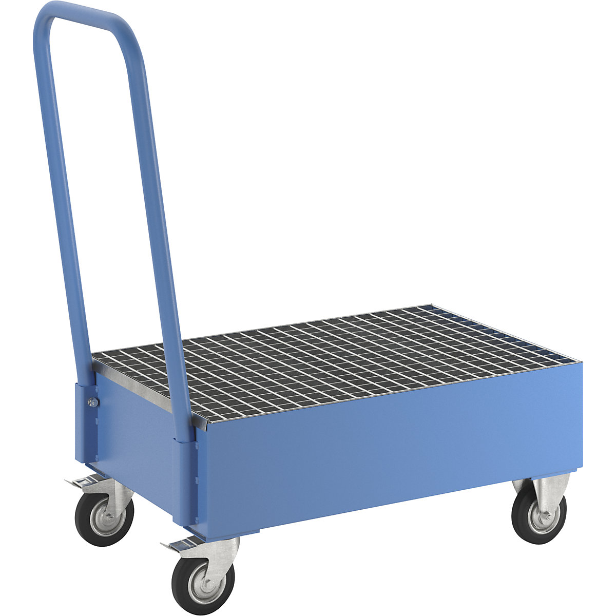 Fahrbare Auffangwanne aus Stahlblech, stehende Fässer eurokraft basic