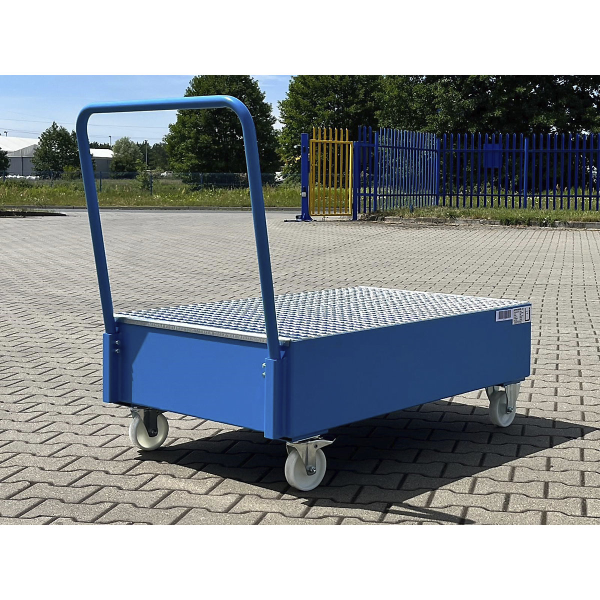 Fahrbare Auffangwanne aus Stahlblech, stehende Fässer eurokraft basic (Produktabbildung 4)-3