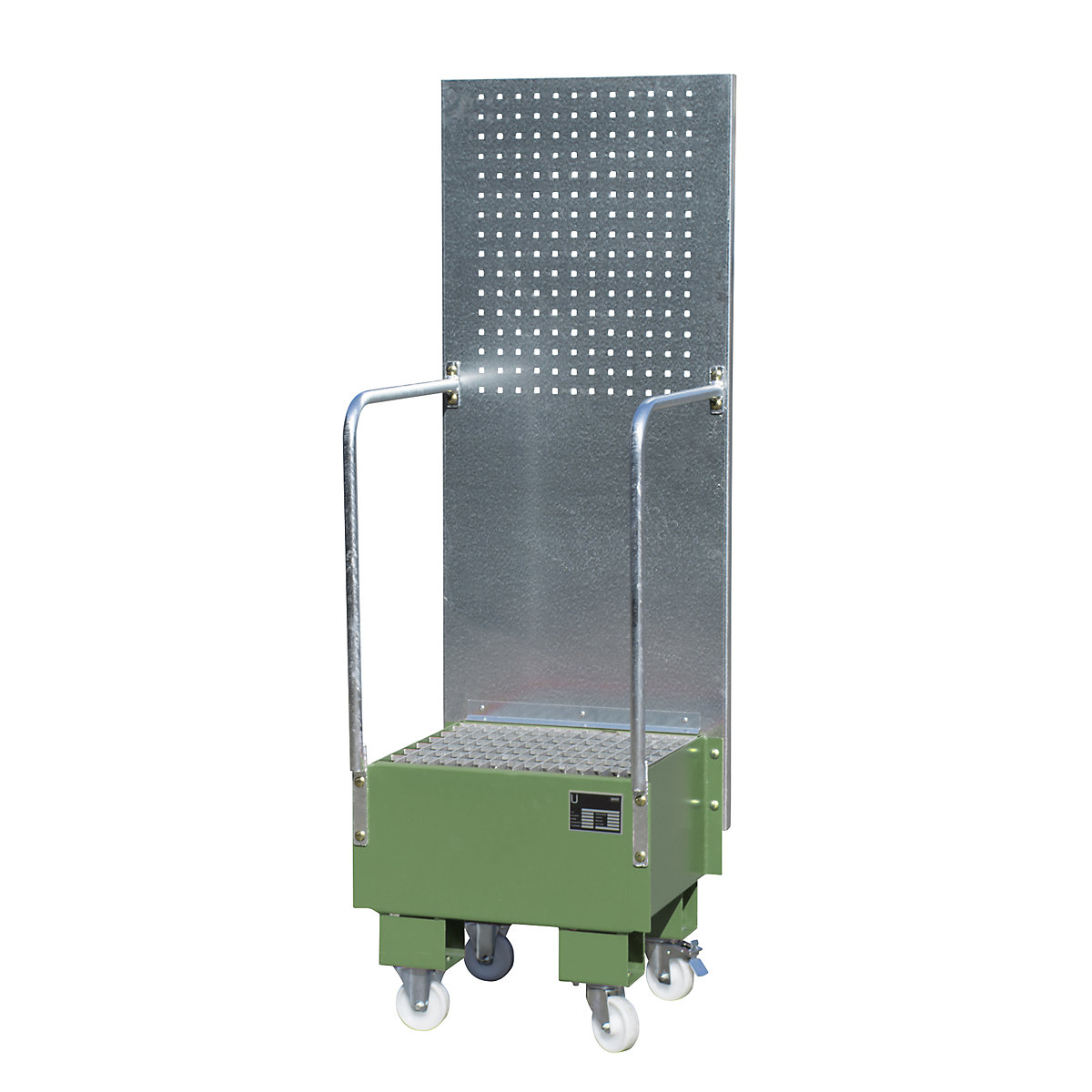 Fahrbare Auffangwanne mit Lochplattenwand eurokraft pro