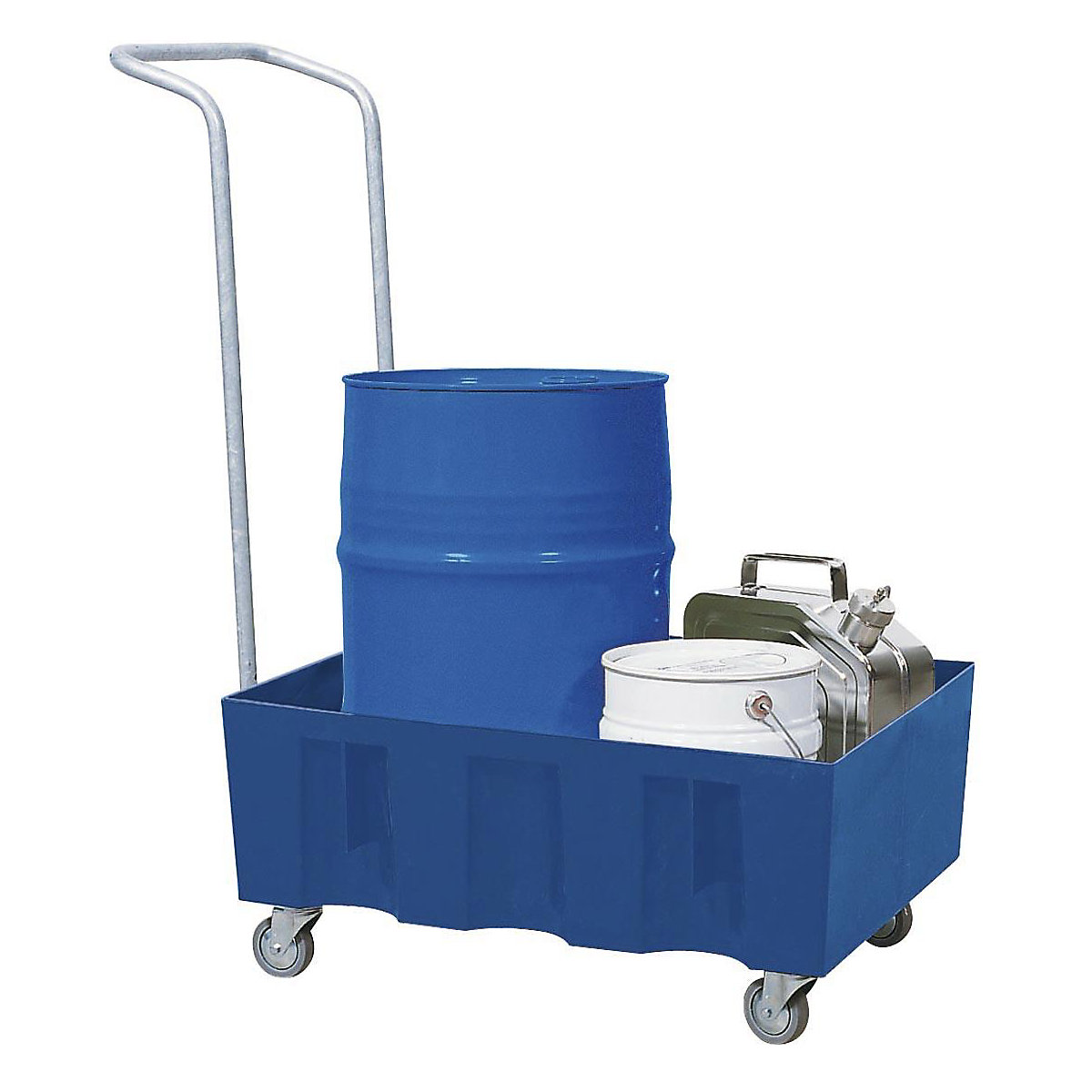 PE-Auffangwanne für 60-Liter-Fässer, fahrbar