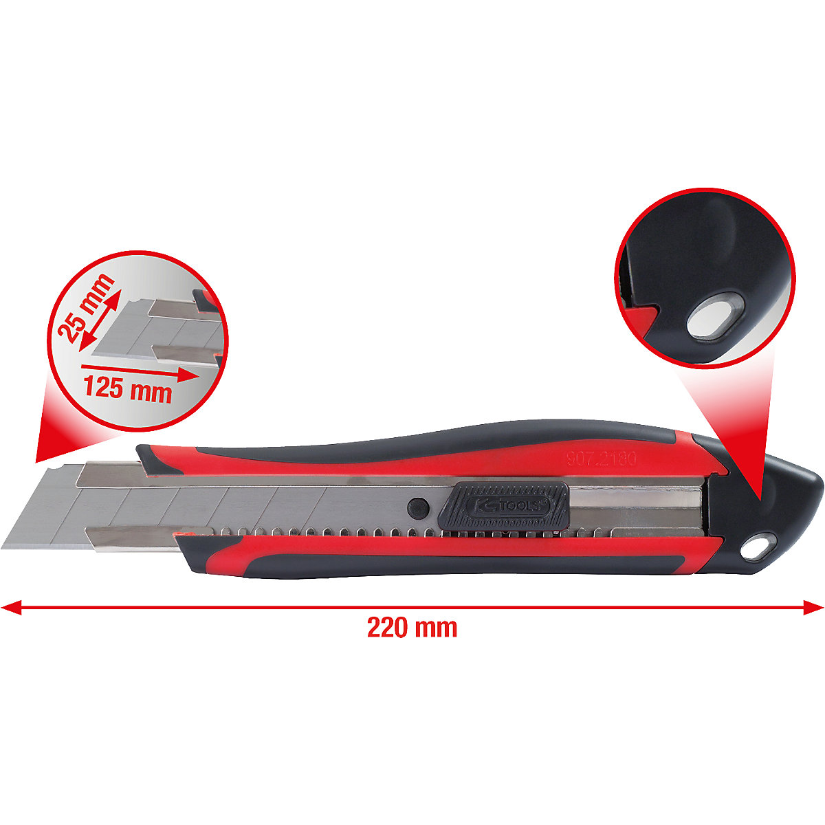 Cuțit universal cu lame detașabile – KS Tools (Imagine produs 4)-3