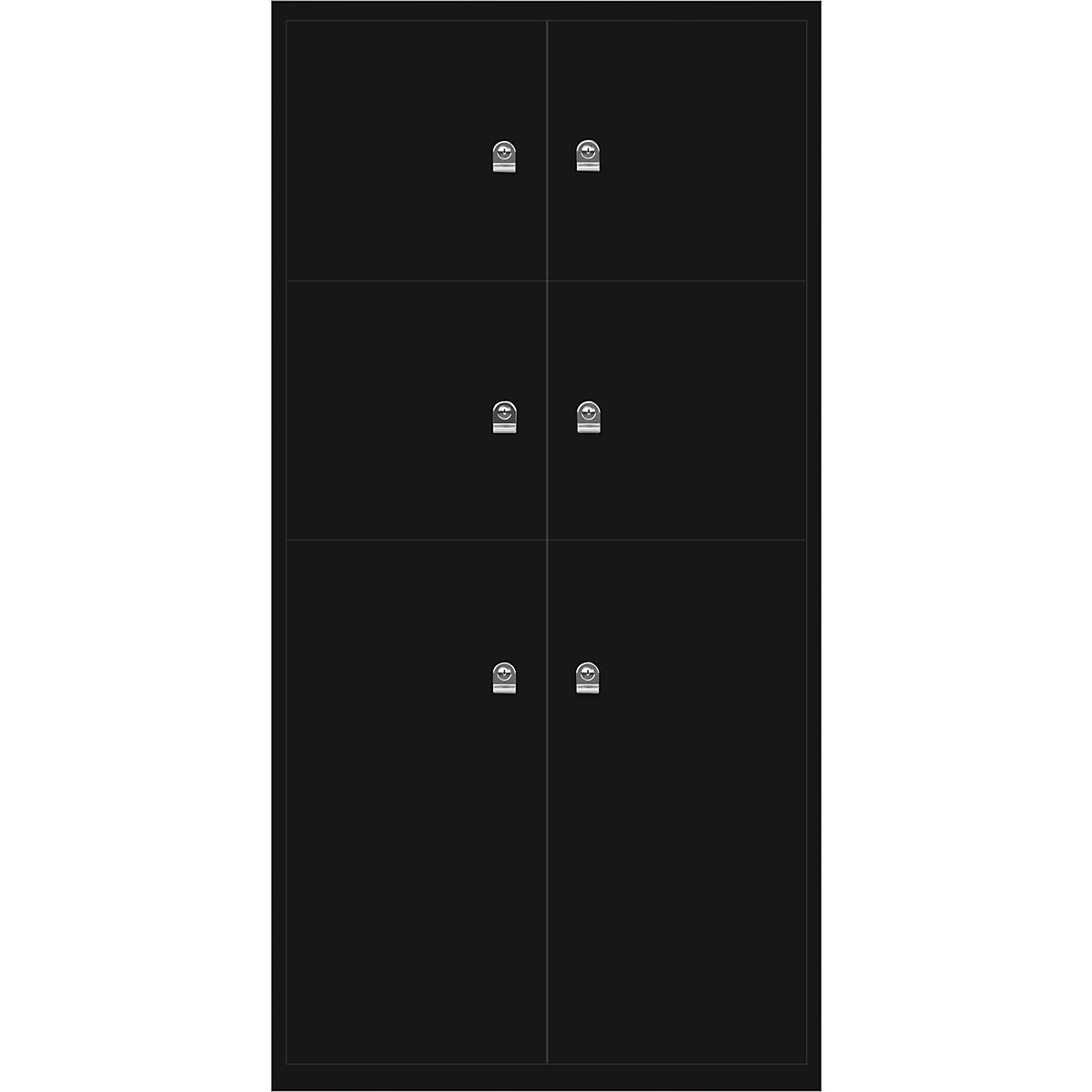 Ormar LateralFile™ Lodge – BISLEY, sa 6 pretinaca sa zaključavanjem, visina 4 x 375 mm, 2 x 755 mm, u crnoj boji-24