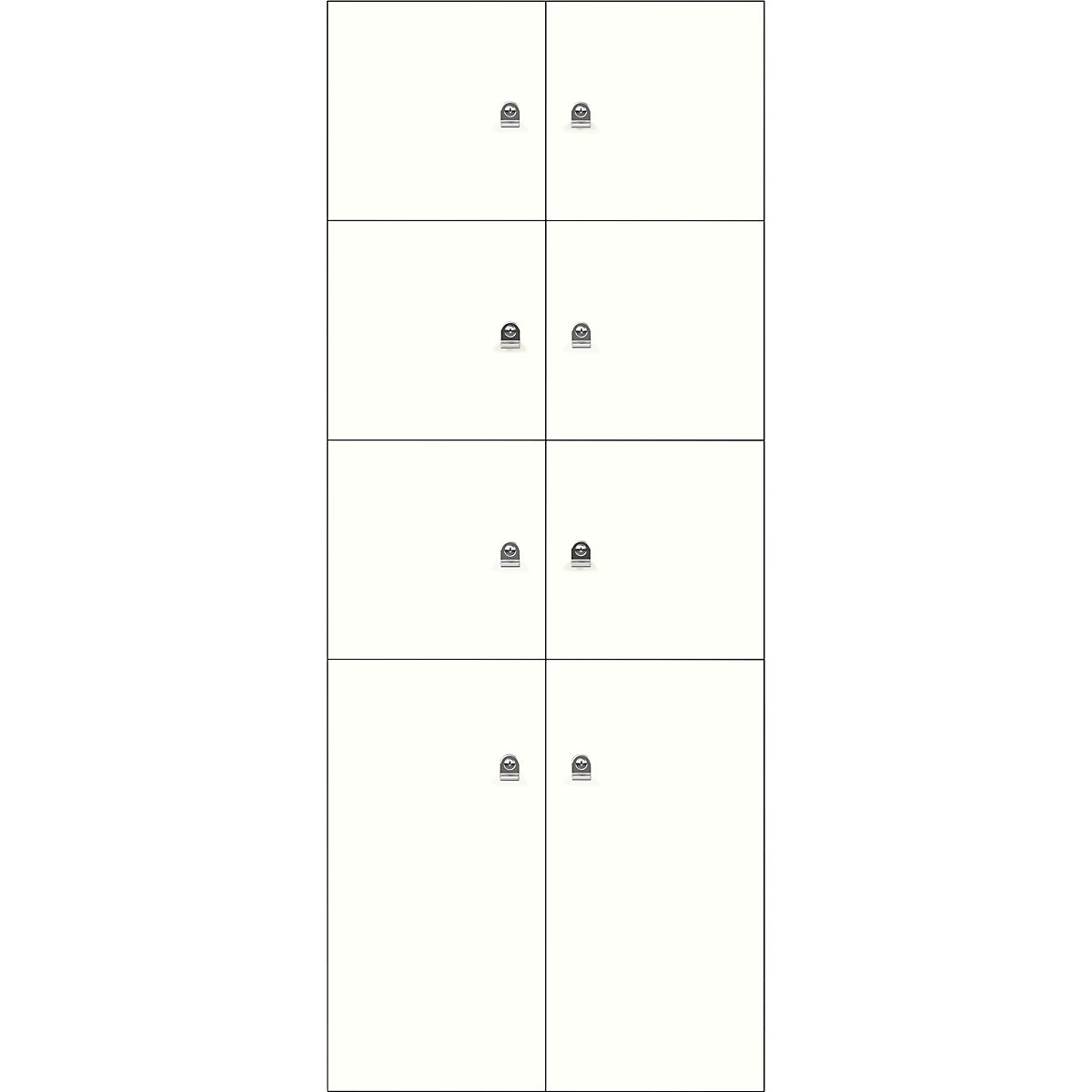 Ormar LateralFile™ Lodge – BISLEY, s 8 pretinaca sa zaključavanjem, visina 6 x 375 mm, 2 x 755 mm, u čisto bijeloj boji-10
