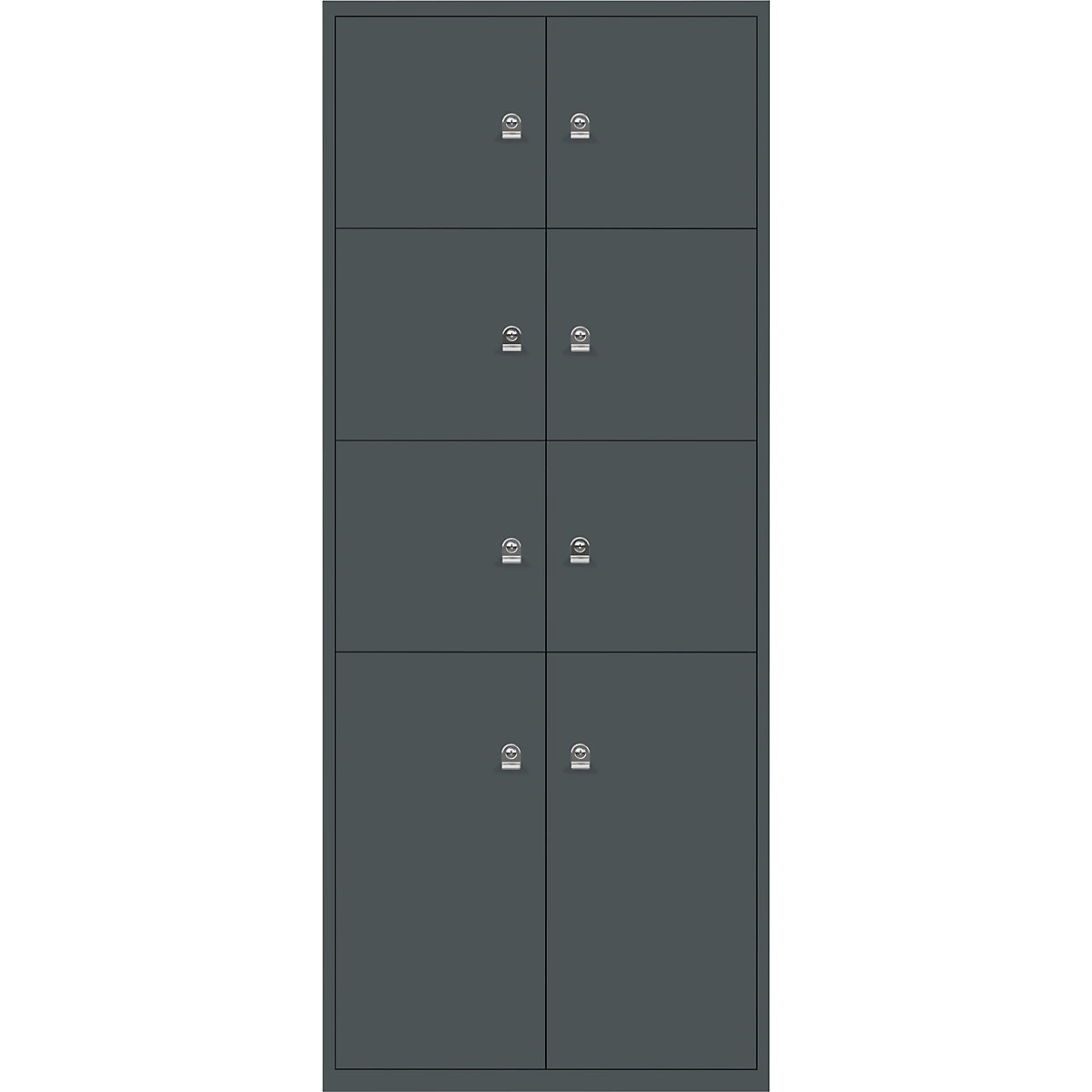 Ormar LateralFile™ Lodge – BISLEY, s 8 pretinaca sa zaključavanjem, visina 6 x 375 mm, 2 x 755 mm, u antracit sivoj boji-3