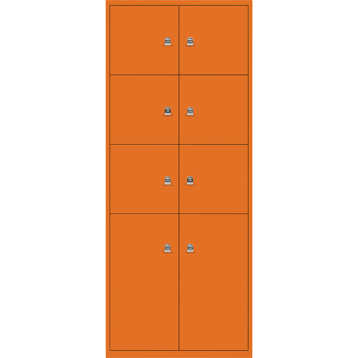 Ormar LateralFile™ Lodge – BISLEY, s 8 pretinaca sa zaključavanjem, visina 6 x 375 mm, 2 x 755 mm, u narančastoj boji-20