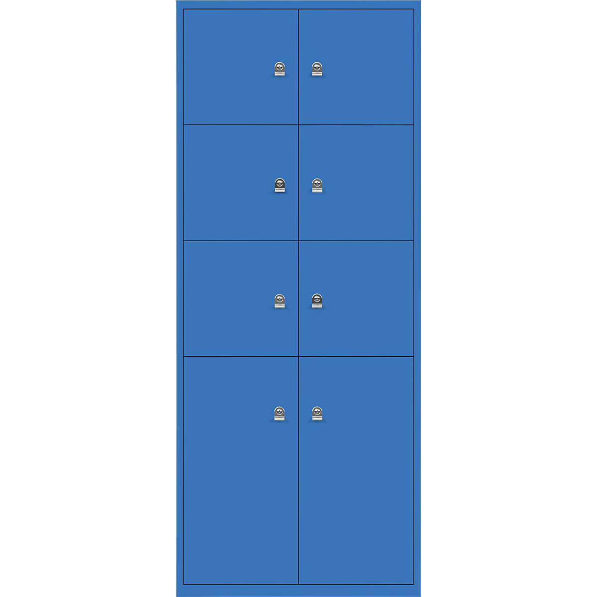 Ormar LateralFile™ Lodge – BISLEY, s 8 pretinaca sa zaključavanjem, visina 6 x 375 mm, 2 x 755 mm, u plavoj boji-18
