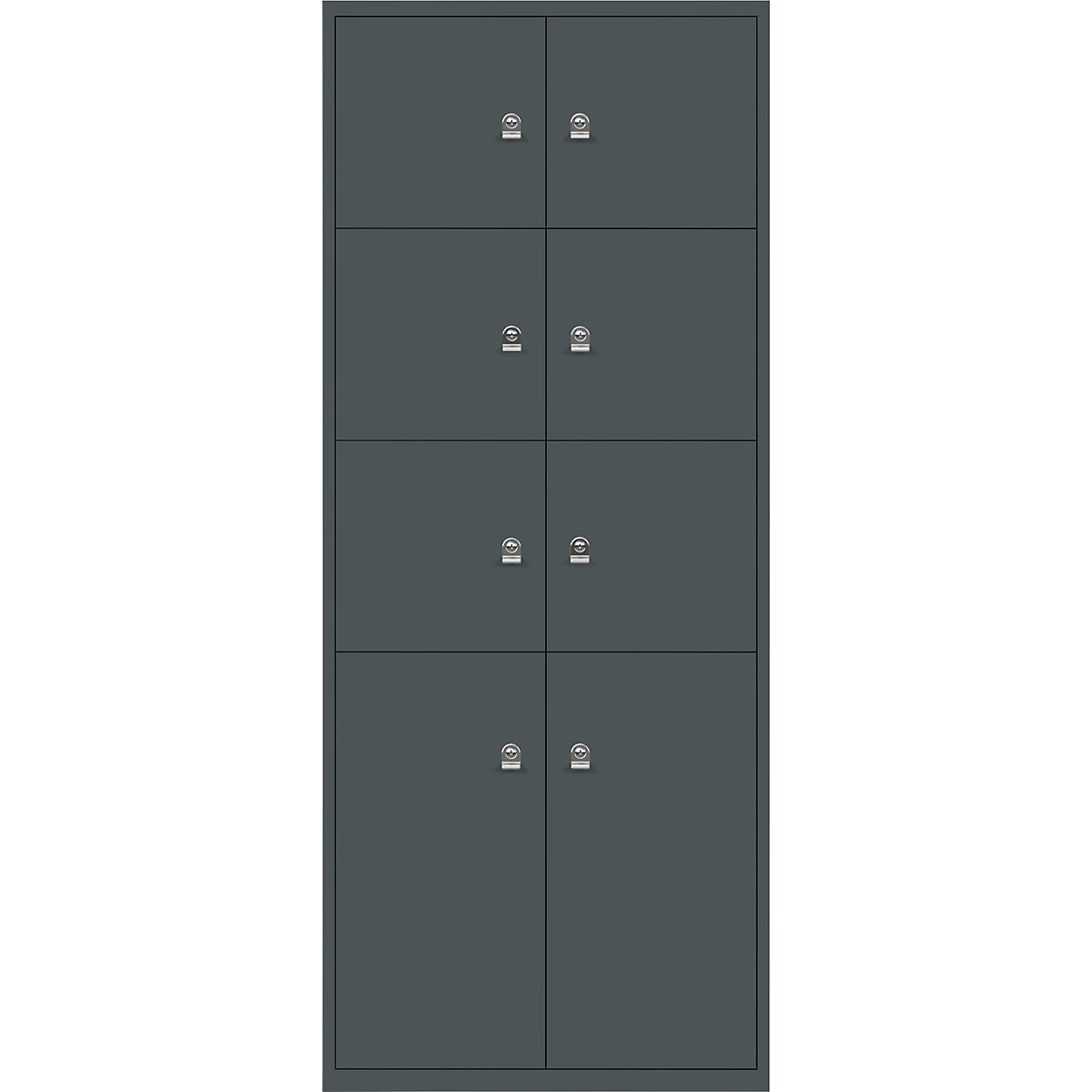 Ormar LateralFile™ Lodge – BISLEY, s 8 pretinaca sa zaključavanjem, visina 6 x 375 mm, 2 x 755 mm, u skrilasto sivoj boji-23