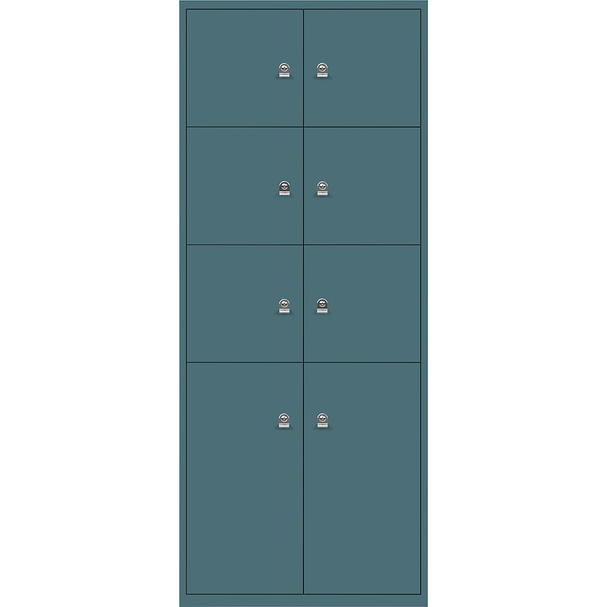 Ormar LateralFile™ Lodge – BISLEY, s 8 pretinaca sa zaključavanjem, visina 6 x 375 mm, 2 x 755 mm, u zeleno plavoj boji-26