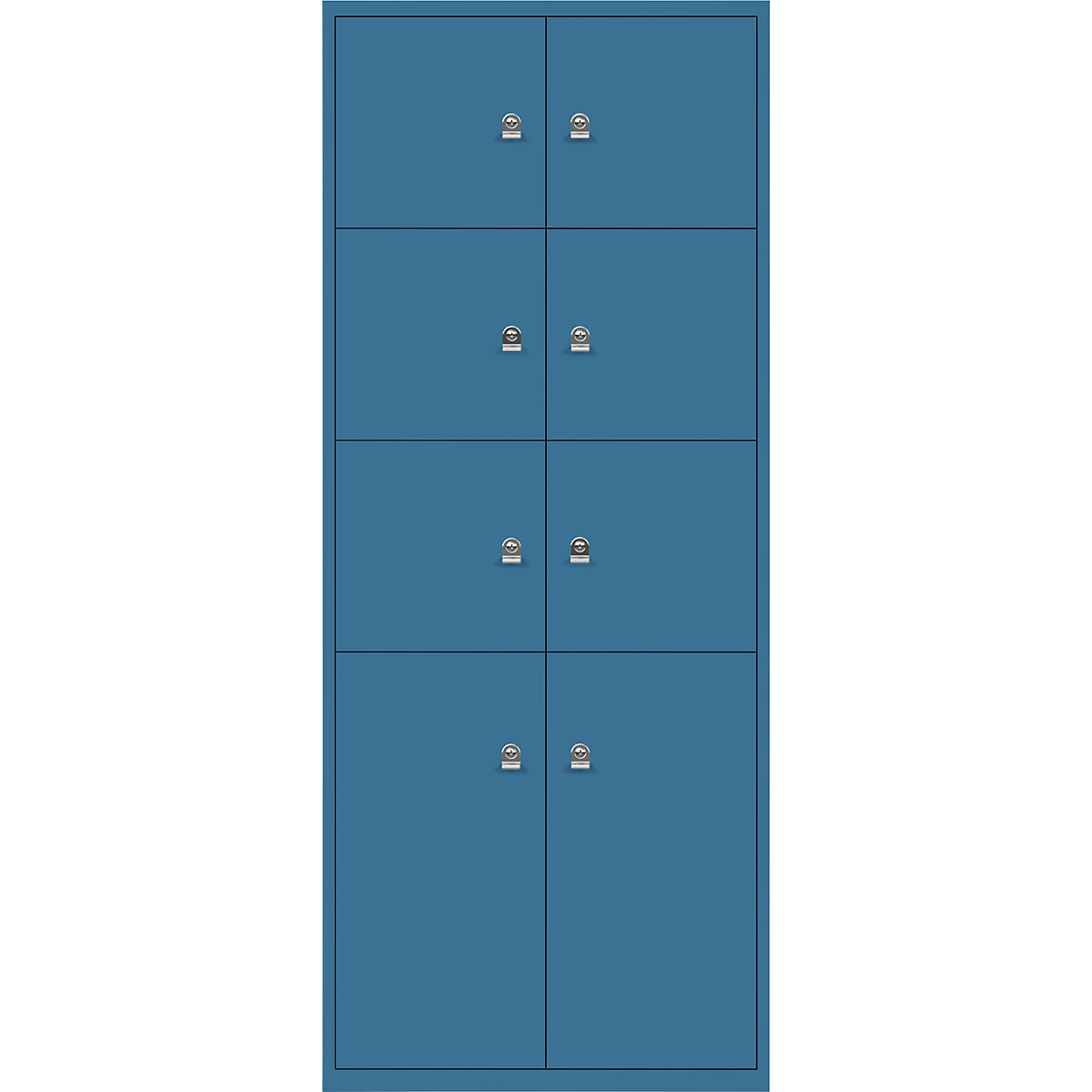 Ormar LateralFile™ Lodge – BISLEY, s 8 pretinaca sa zaključavanjem, visina 6 x 375 mm, 2 x 755 mm, u azurno plavoj boji-4