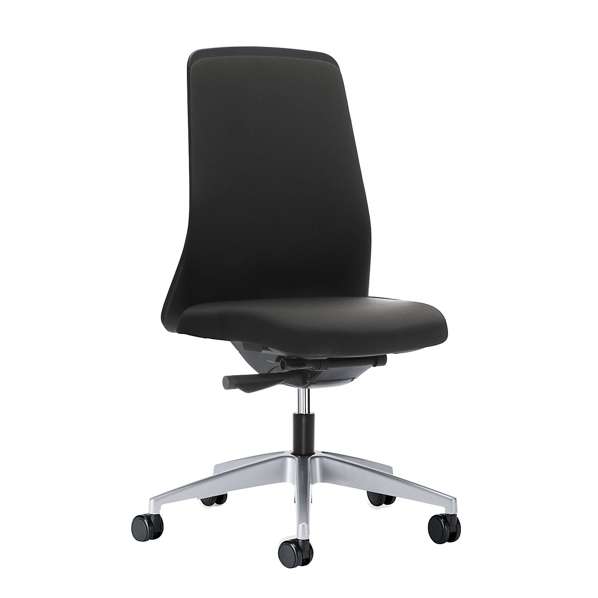 Udobna okretna stolica EVERY, naslon za leđa za opuštanje u crnoj boji - interstuhl
