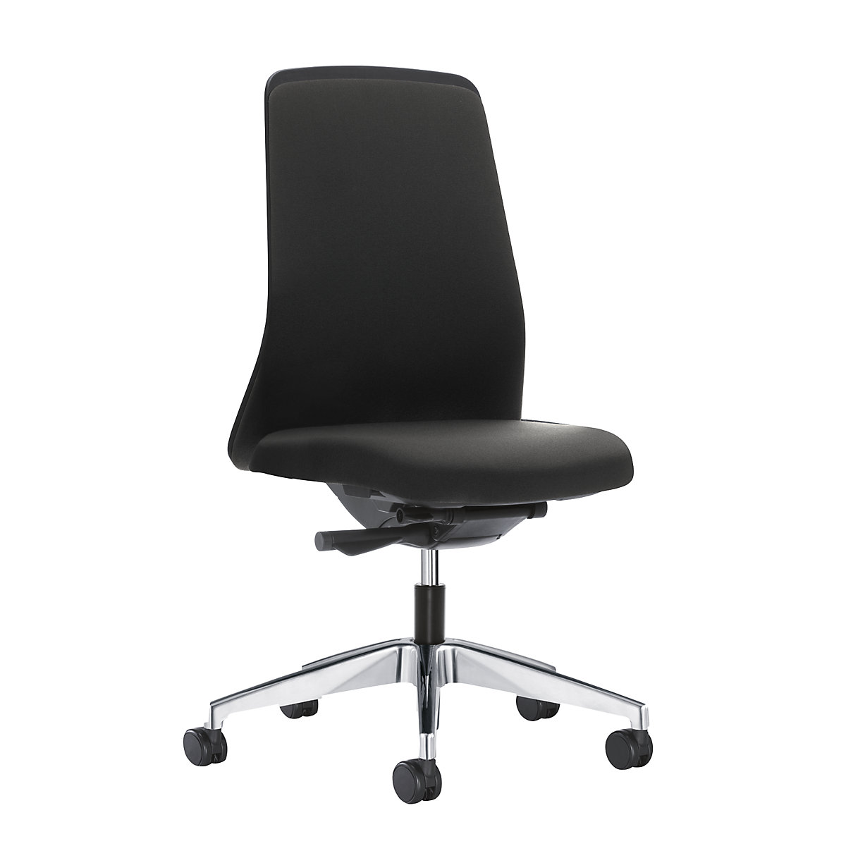 Udobna okretna stolica EVERY, naslon za leđa za opuštanje u crnoj boji - interstuhl