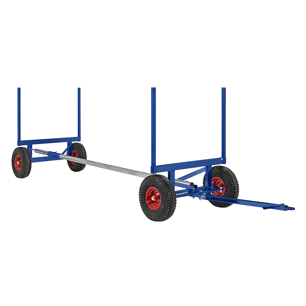 Profesjonalny wózek do transportu długich przedmiotów – Kongamek, nośność 3,5 t, dł. 4 m, niebieski-1