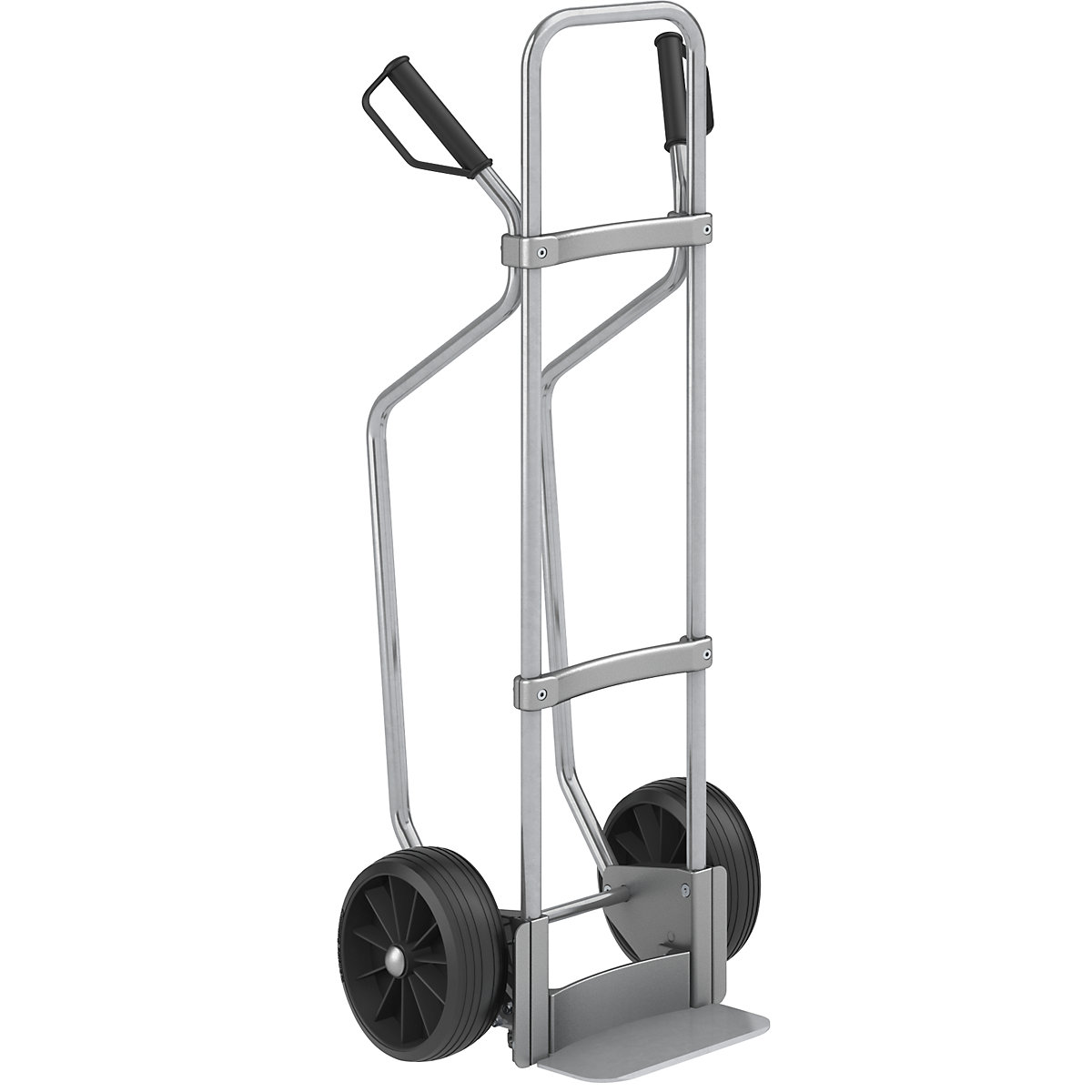 Taczka transportowa z płozami, ocynkowana – eurokraft pro, szer. x głęb. szufli 280 x 140 mm, ocynkowana, ogumienie pełne-0