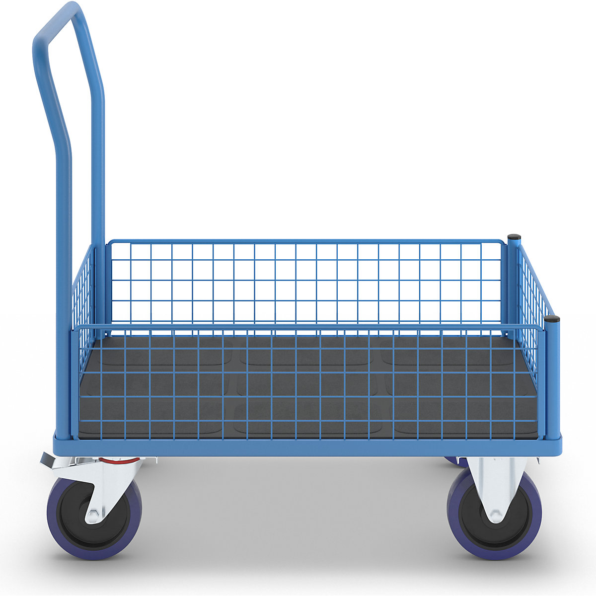 Wózek platformowy ze ściankami kratowymi do połowy wysokości – eurokraft pro (Zdjęcie produktu 8)-7