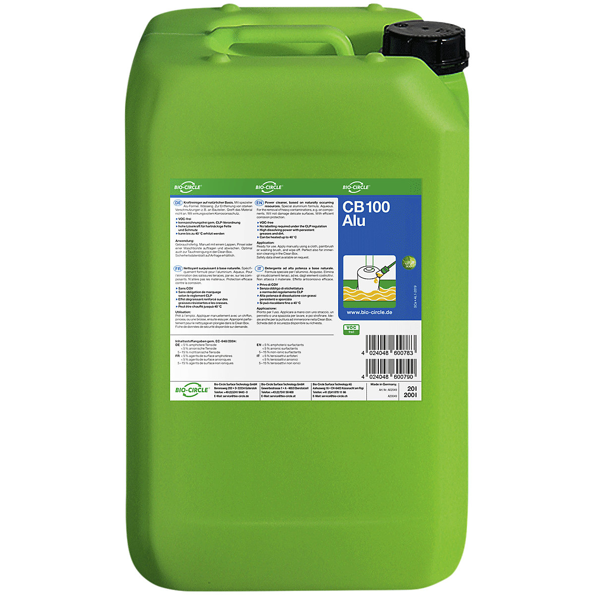 Detergente industrial CB 100 Alu – Bio-Circle