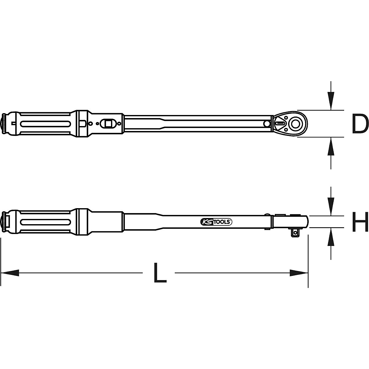 Chiave dinamometrica ERGOTORQUE®precision con testa a cricco reversibile – KS Tools (Foto prodotto 2)-1