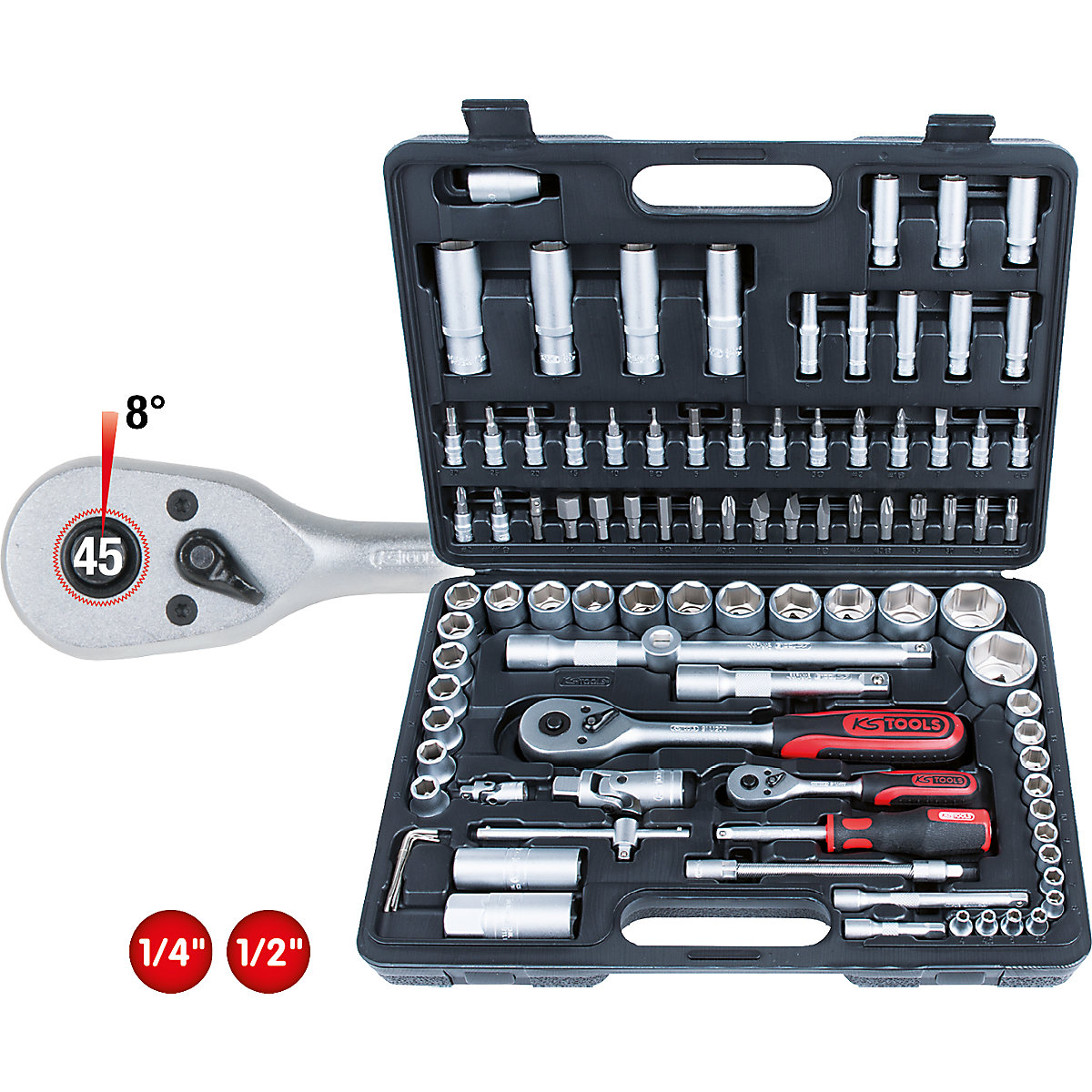 KS Tools – Set di chiavi a bussola 1/4'' + 1/2'' (Foto prodotto 4)
