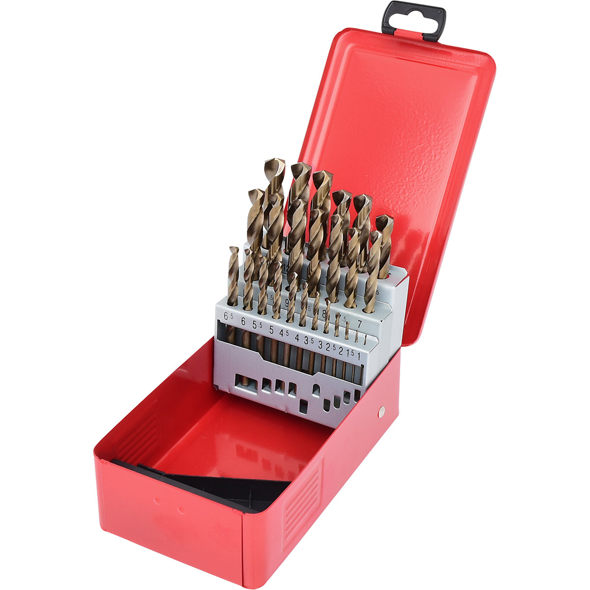 Set di punte elicoidali HSS-G Co 5 – KS Tools, custodia metallica, 25 pezzi, 1 – 13 mm-0