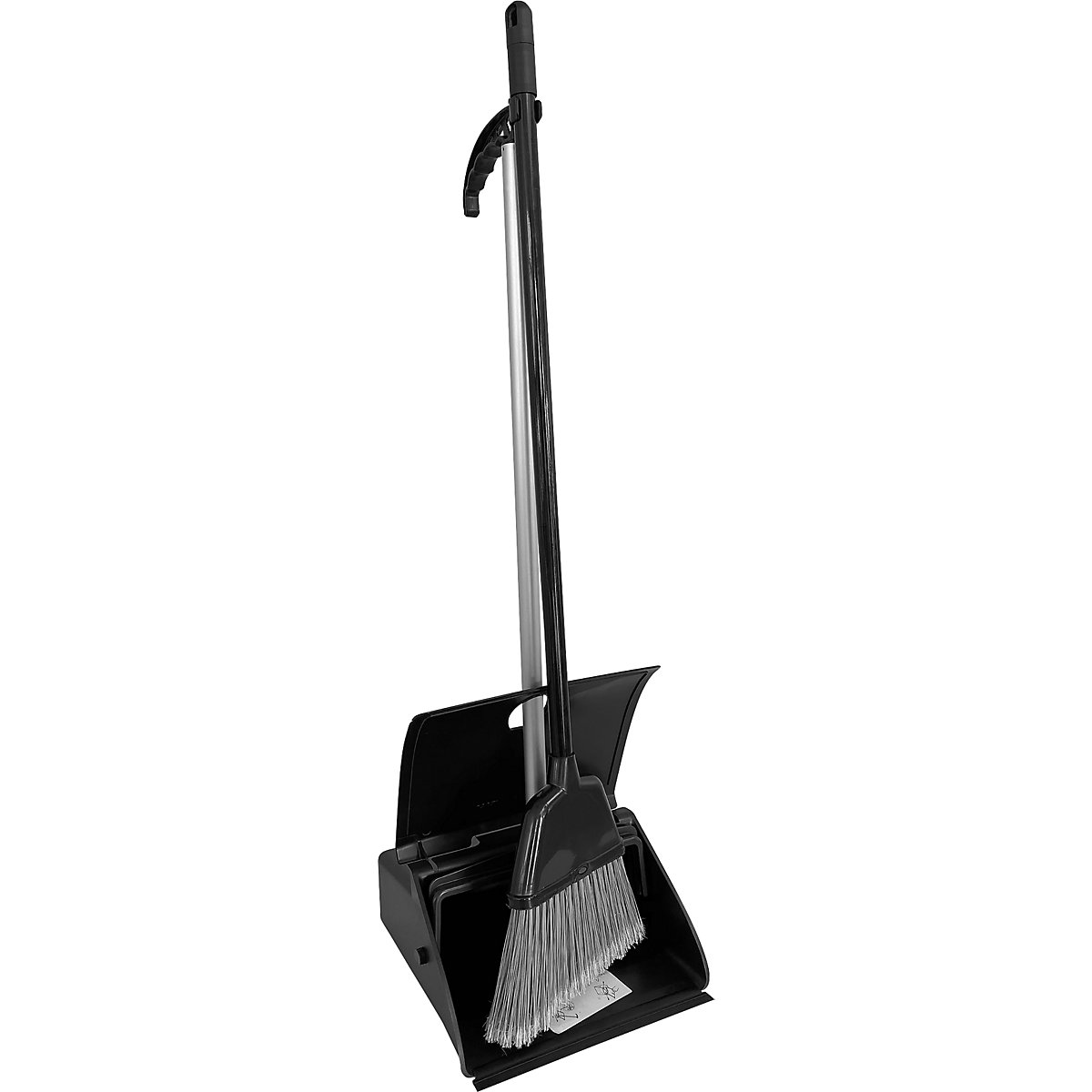 Juego de barrido, recogedor de pie con escoba, para exteriores, con mango-0