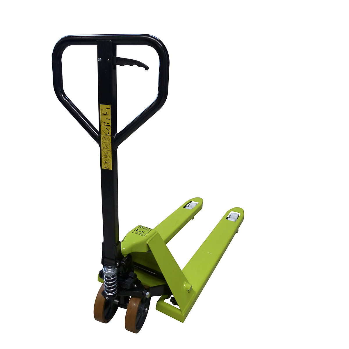 Cărucior elevator pentru paleți GS 25 – Pramac, roți pivotante din PU / role pentru preluarea sarcinii din nailon, lungime furci 1150 mm, role tandem-0