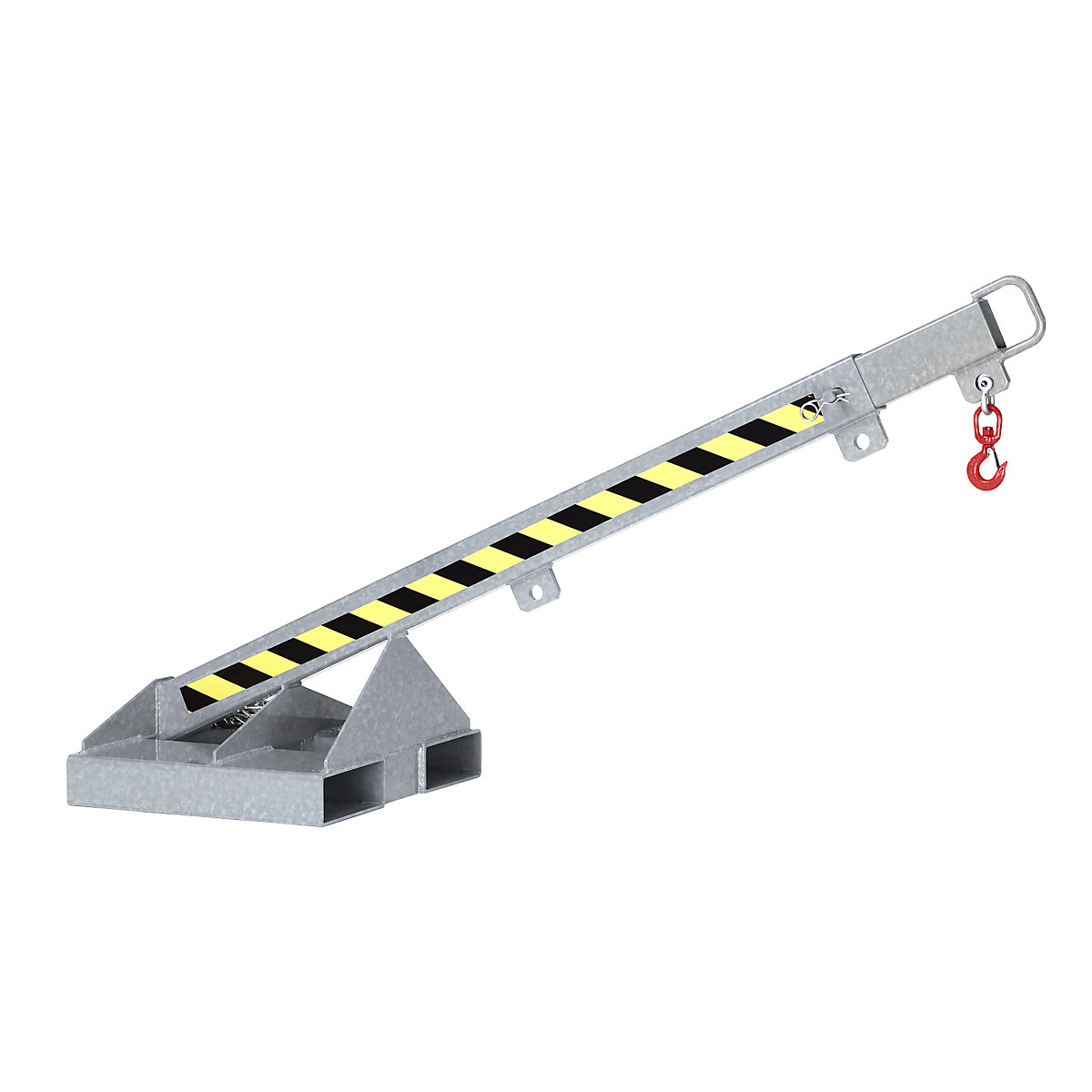 Braț de încărcare cu cârlig rotativ, zincat la cald, înclinație 25°, telescopic, capacitate portantă 1000 kg-0