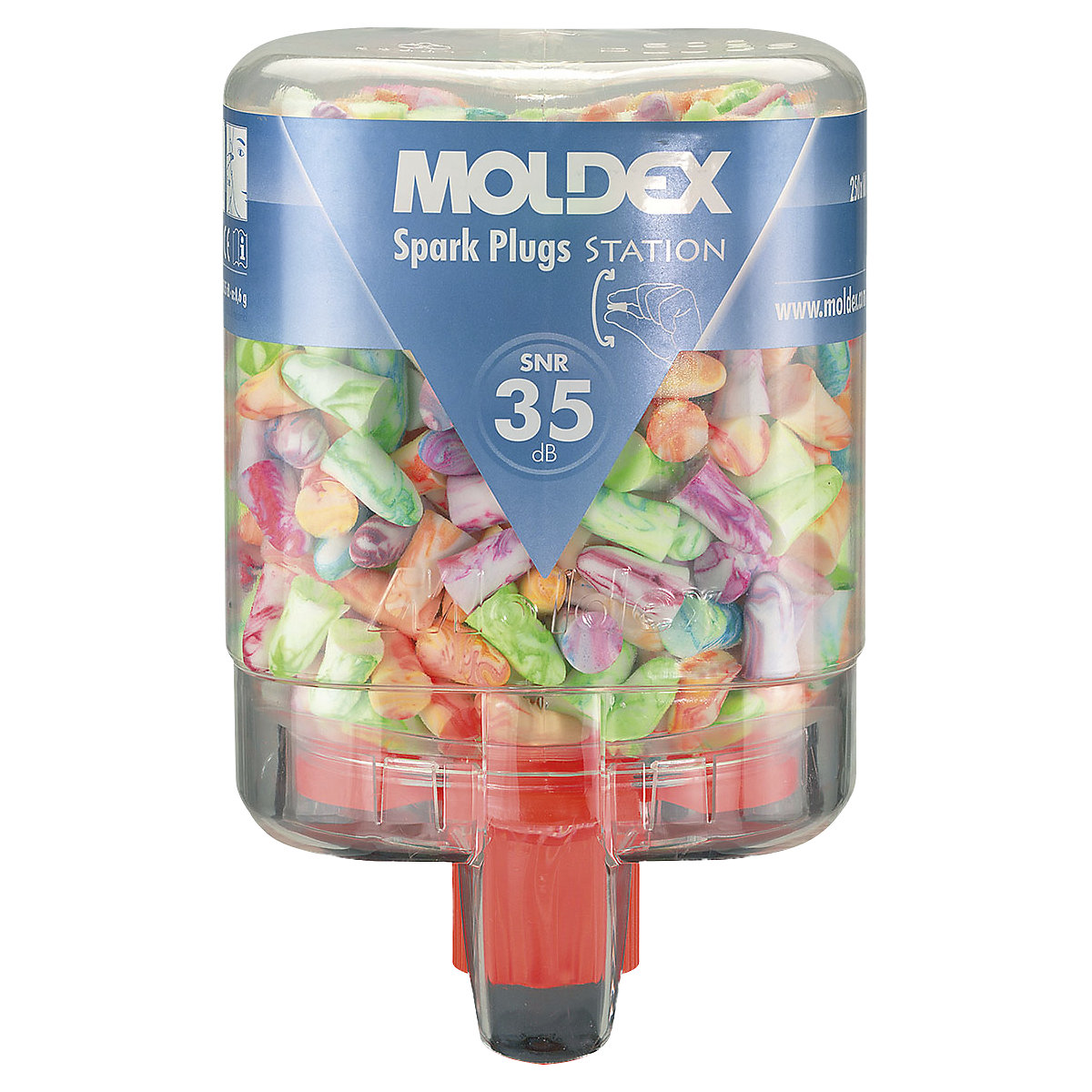 Kit de protection auditive, avec bouchons d'oreille – MOLDEX, SparkPlugs® multicolores, rapport signal sur bruit 35 dB, avec 250 paires de bouchons Spark Plugs®-1
