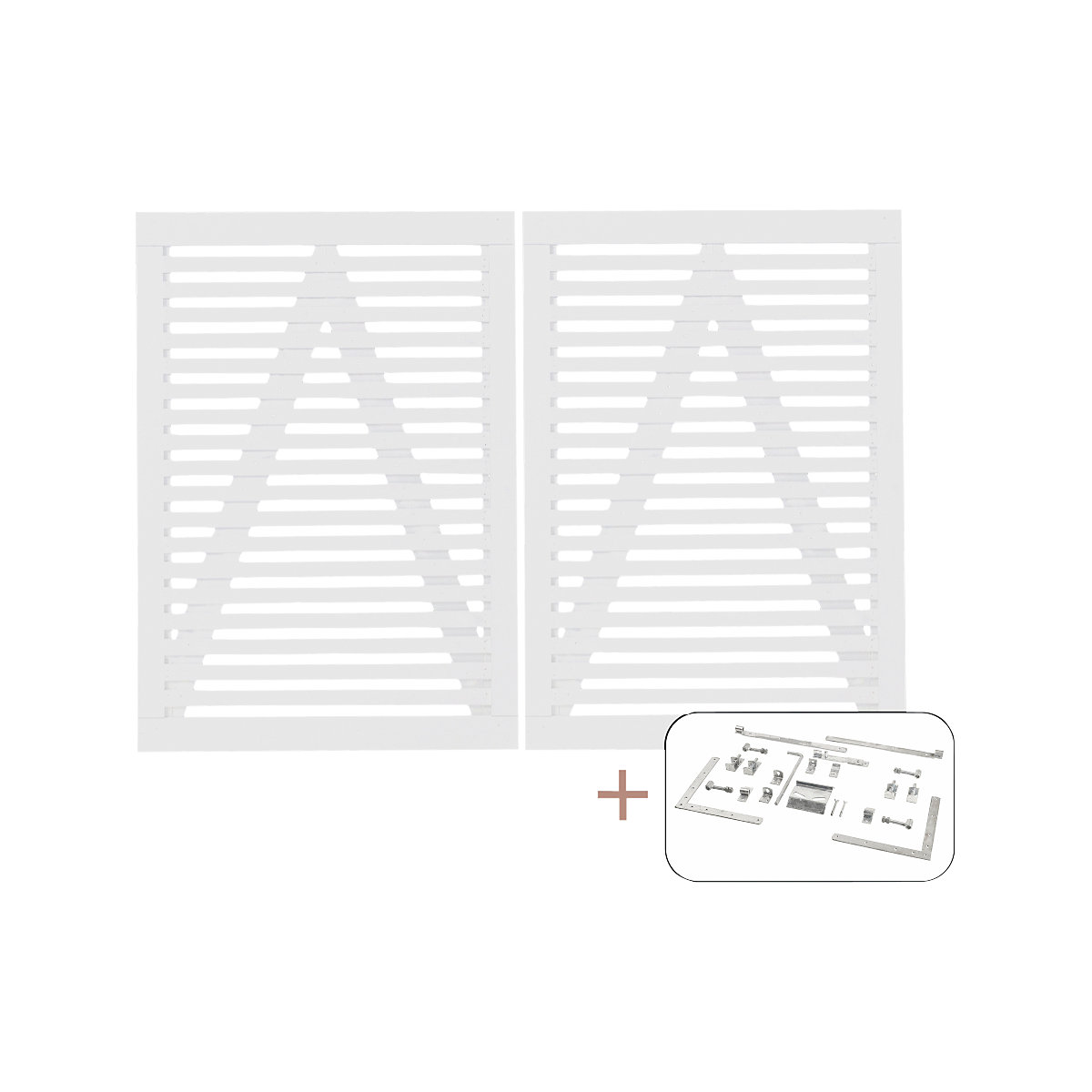 Dvojitá branka Tokio včetně kování, dřevo, š x v 2000 x 1400 mm, bílá-0