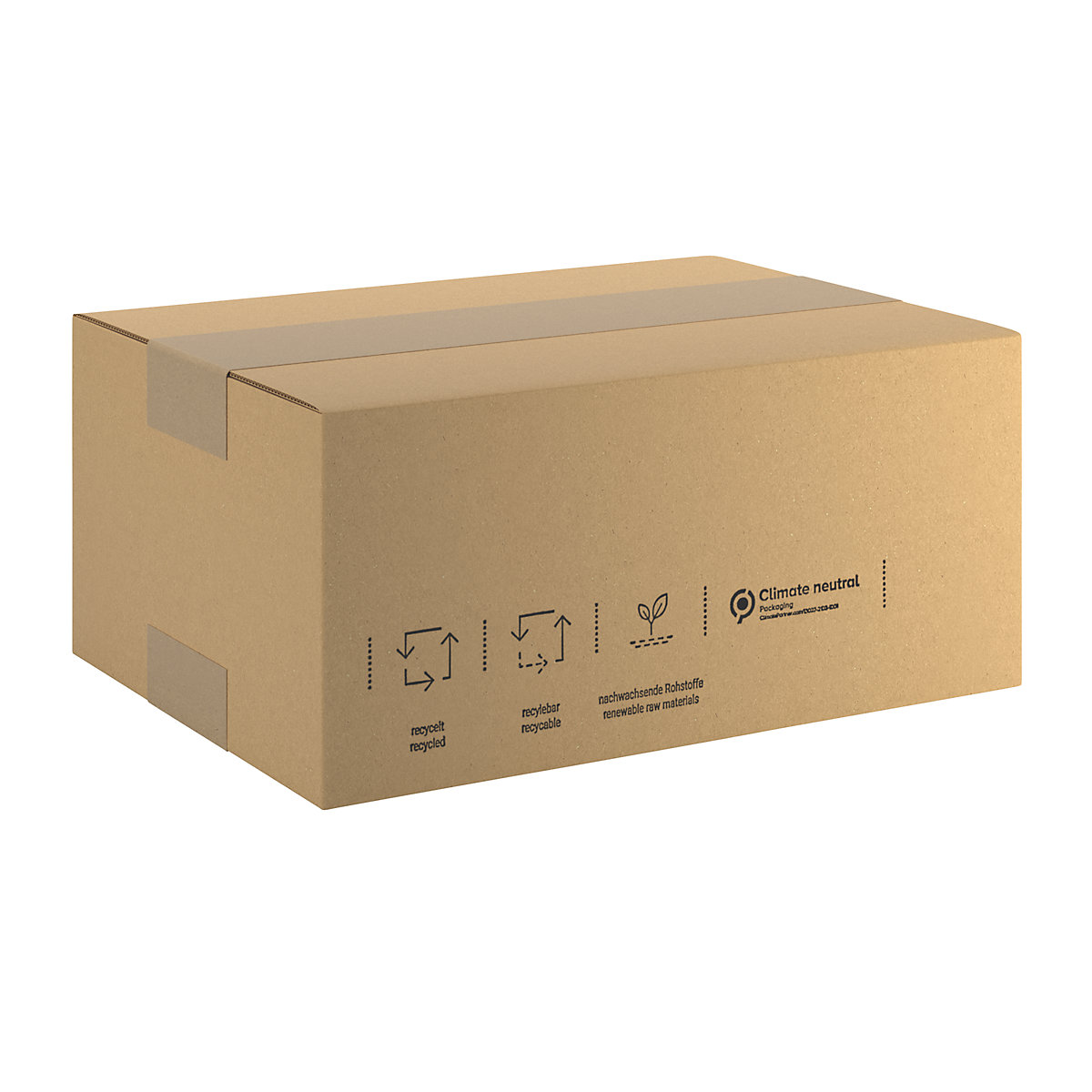 Wellpapp-Faltkarton 100 % Recyclingmaterial ratioform
