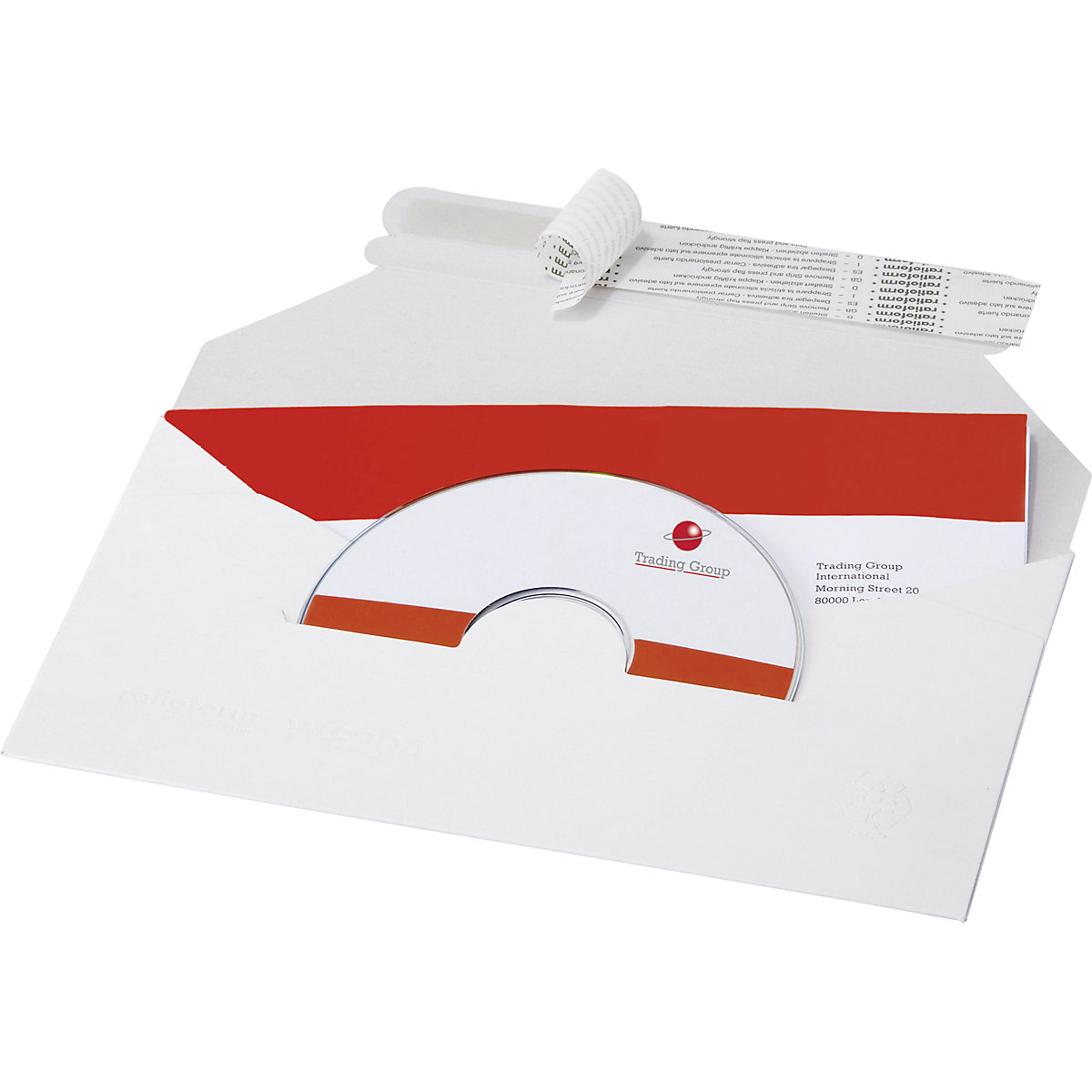 Versandtasche Printstar weiß ratioform (Produktabbildung 2)-1