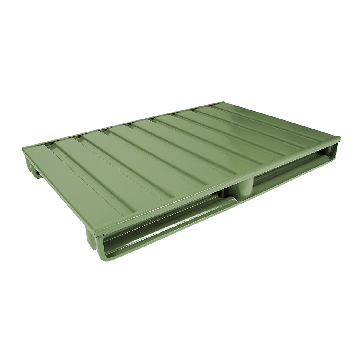 Heson Stahlflachpalette, LxB 1000 x 800 mm, Traglast 2000 kg, resedagrün