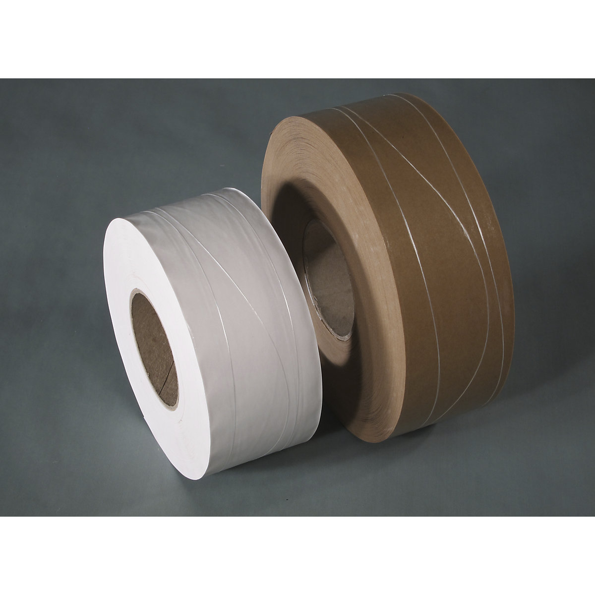 Natplakband met vezelversteviging – ratioform, 2 lengtevezels, 1 sinusvezel, VE = 12 rollen, bruin, bandbreedte 70 mm-1