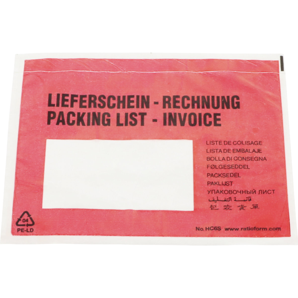 Recycling-Dokumententaschen, Aufdruck Lieferschein – Rechnung, VE 1000 Stk, LxB 175 x 140 mm-2