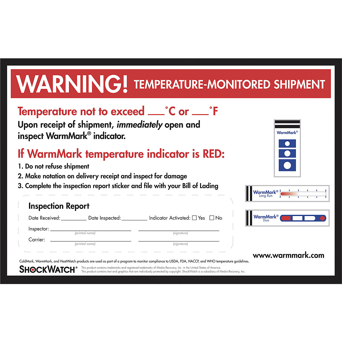 WarmMark® Warnetikett