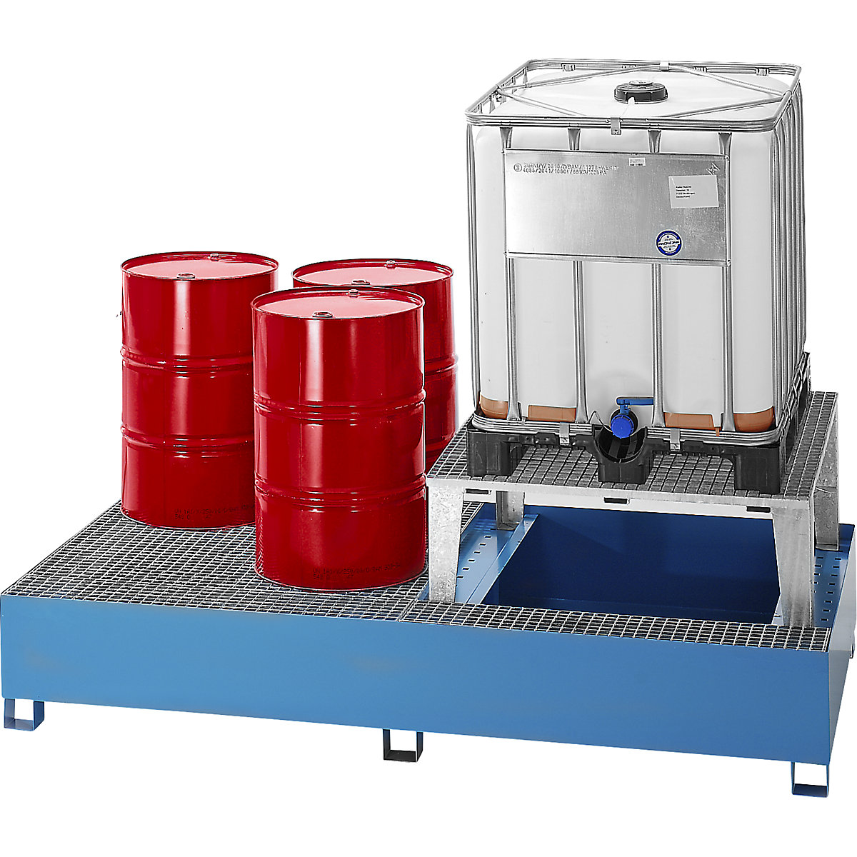 Acél felfogótálca IBC/KTC tartálykonténerekhez – eurokraft basic (Termék képe 2)-1