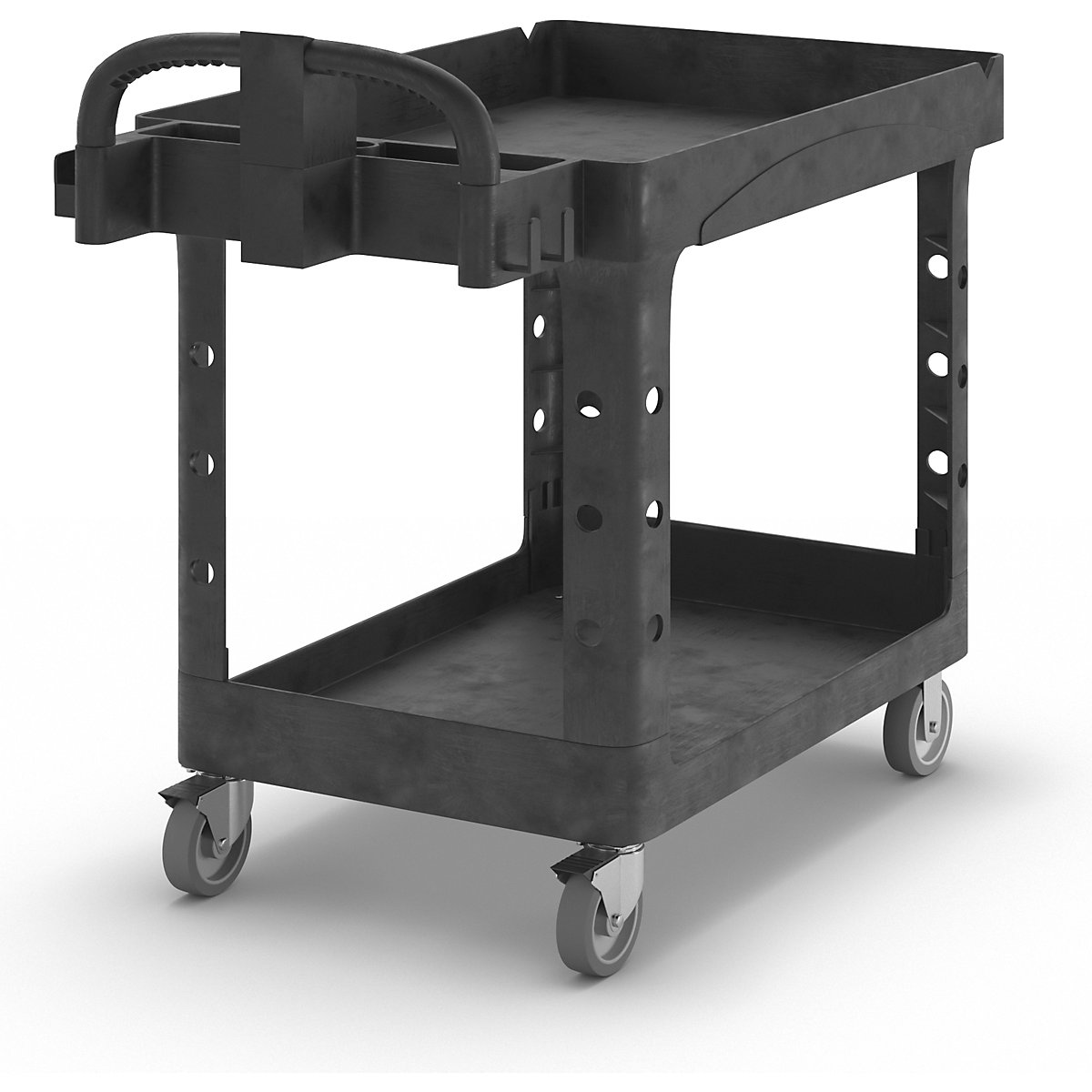 Víceúčelový stolový vozík z plastu – Rubbermaid, s prohloubením, d x š x v 1120 x 640 x 980 mm-1