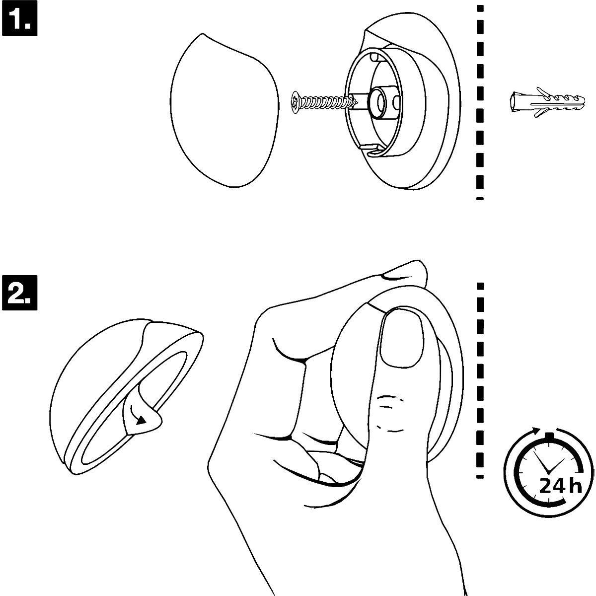 Dveřní zarážka SOG WALL, nástěnná montáž – Wagner (Obrázek výrobku 4)-3