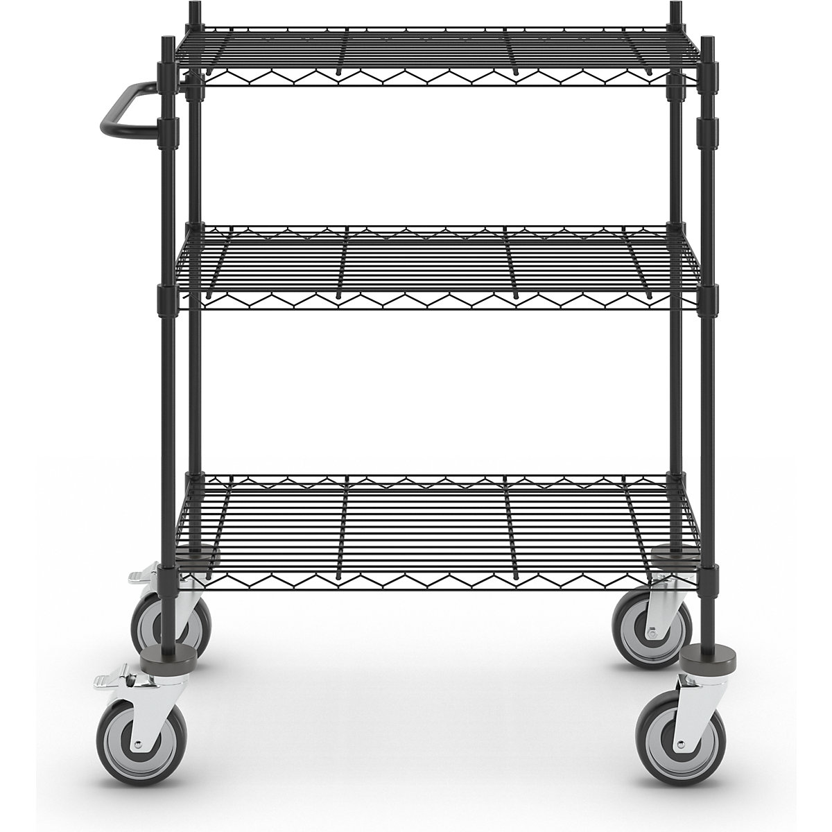 Stolový vozík z drôtenej mriežky, čierna (Zobrazenie produktu 2)-1