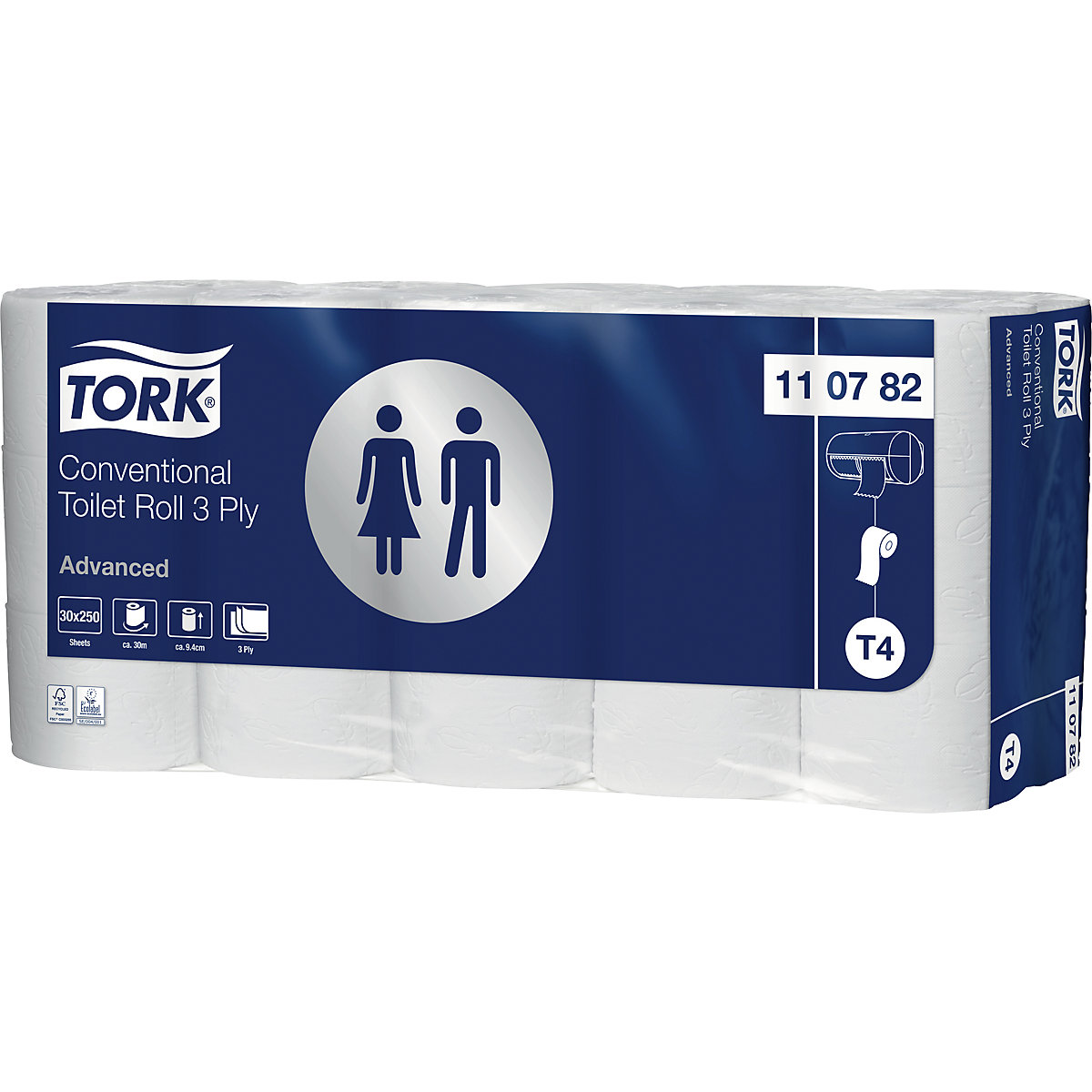 Small rolls of toilet paper, household roll – TORK (Product illustration 2)-1