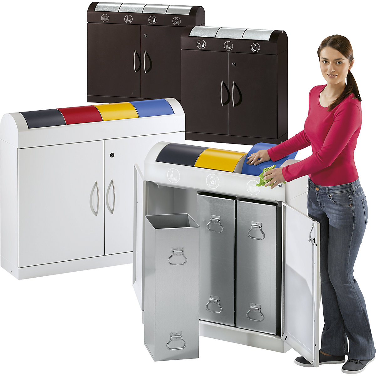 Recyclable waste collector cupboard, compact (Product illustration 3)-2