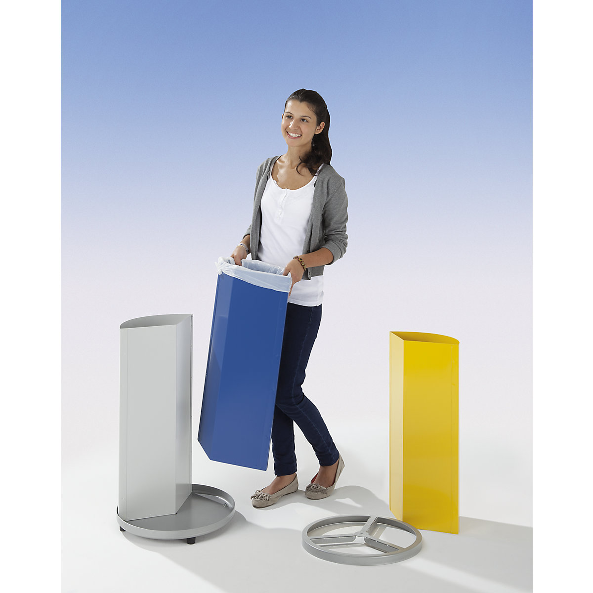 Recyclable waste collector, round – VAR (Product illustration 2)-1