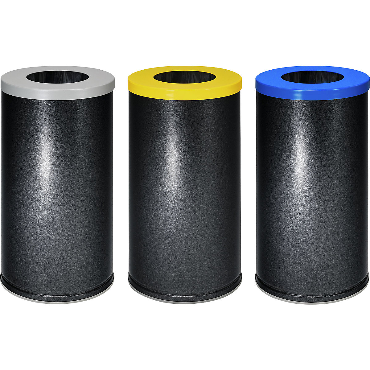 Set of 3 recyclable waste collectors – eurokraft basic