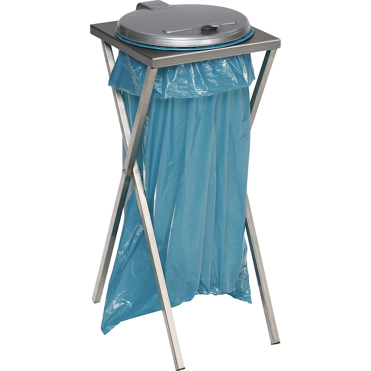 Hygienic waste sack stand made of stainless steel – VAR (Product illustration 2)-1