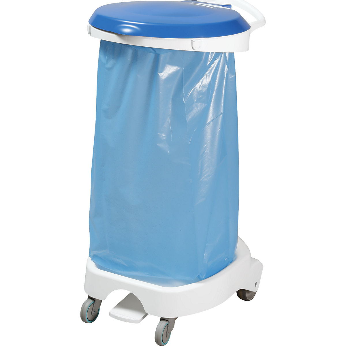 Pedal operated waste sack stand with castors (Product illustration 2)-1