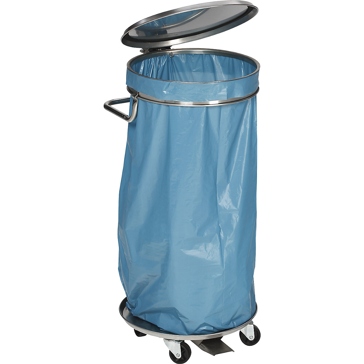 Stainless steel waste sack stand with pedal – VAR (Product illustration 2)-1