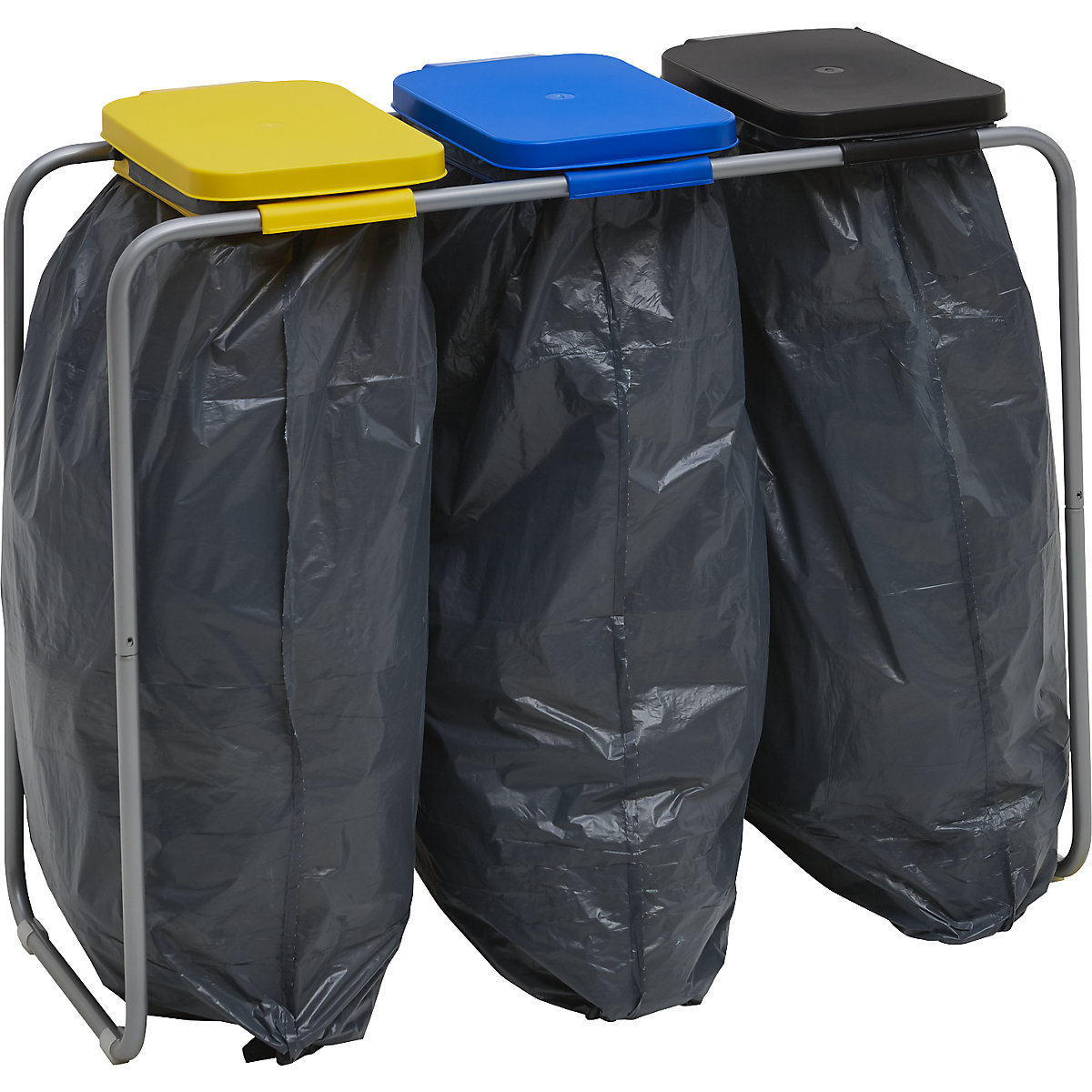 Steel waste sack holder with plastic lid – eurokraft basic (Product illustration 3)-2