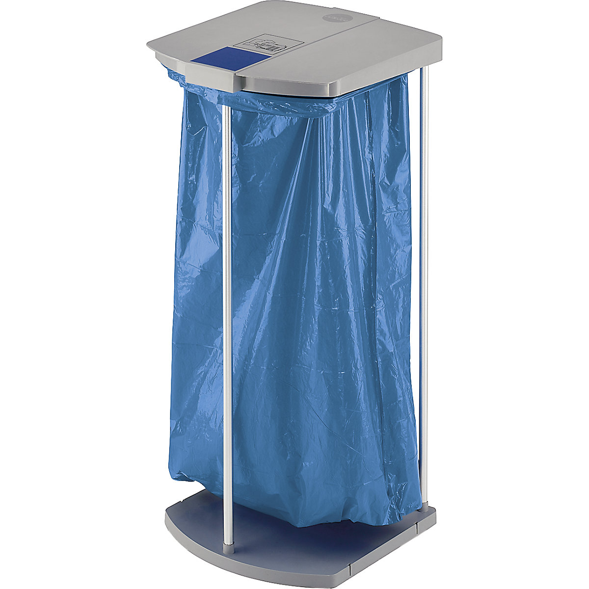 Waste sack stand with 250 blue recycling sacks - Hailo