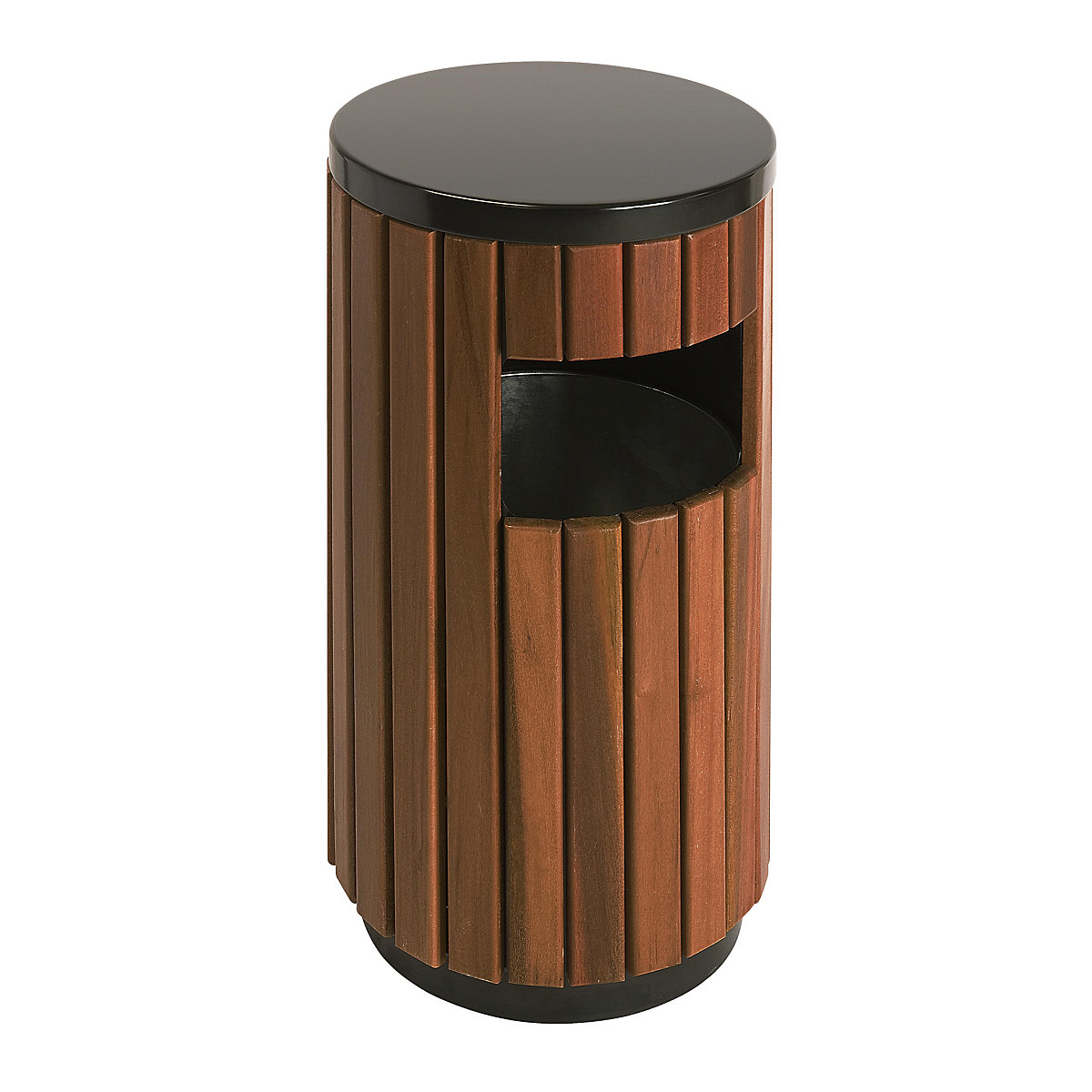 Outdoor waste collector, wood finish