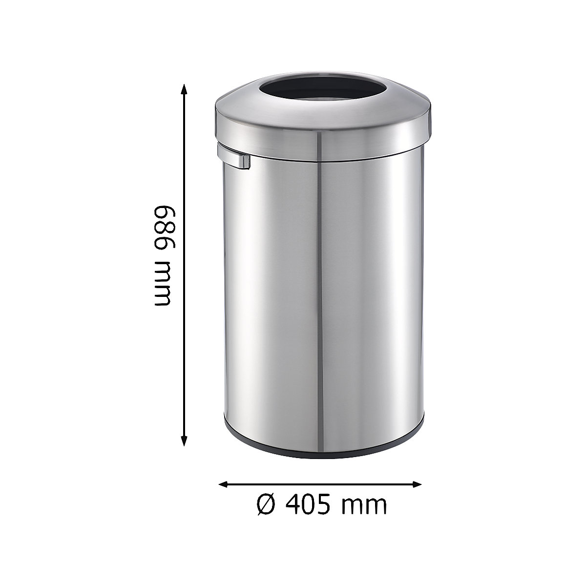 Designer waste collector, stainless steel – EKO (Product illustration 6)-5
