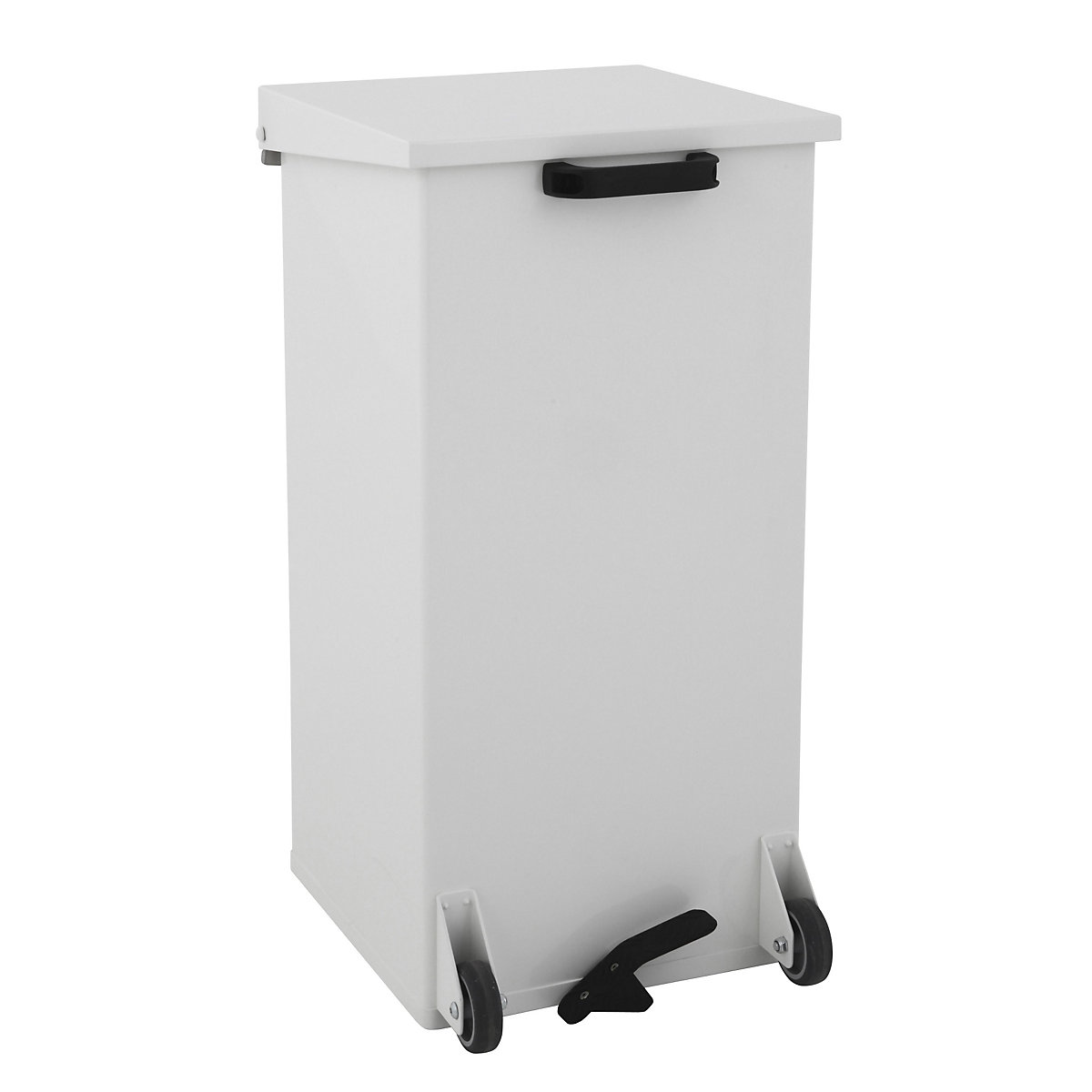 Pedal operated waste collector with castors